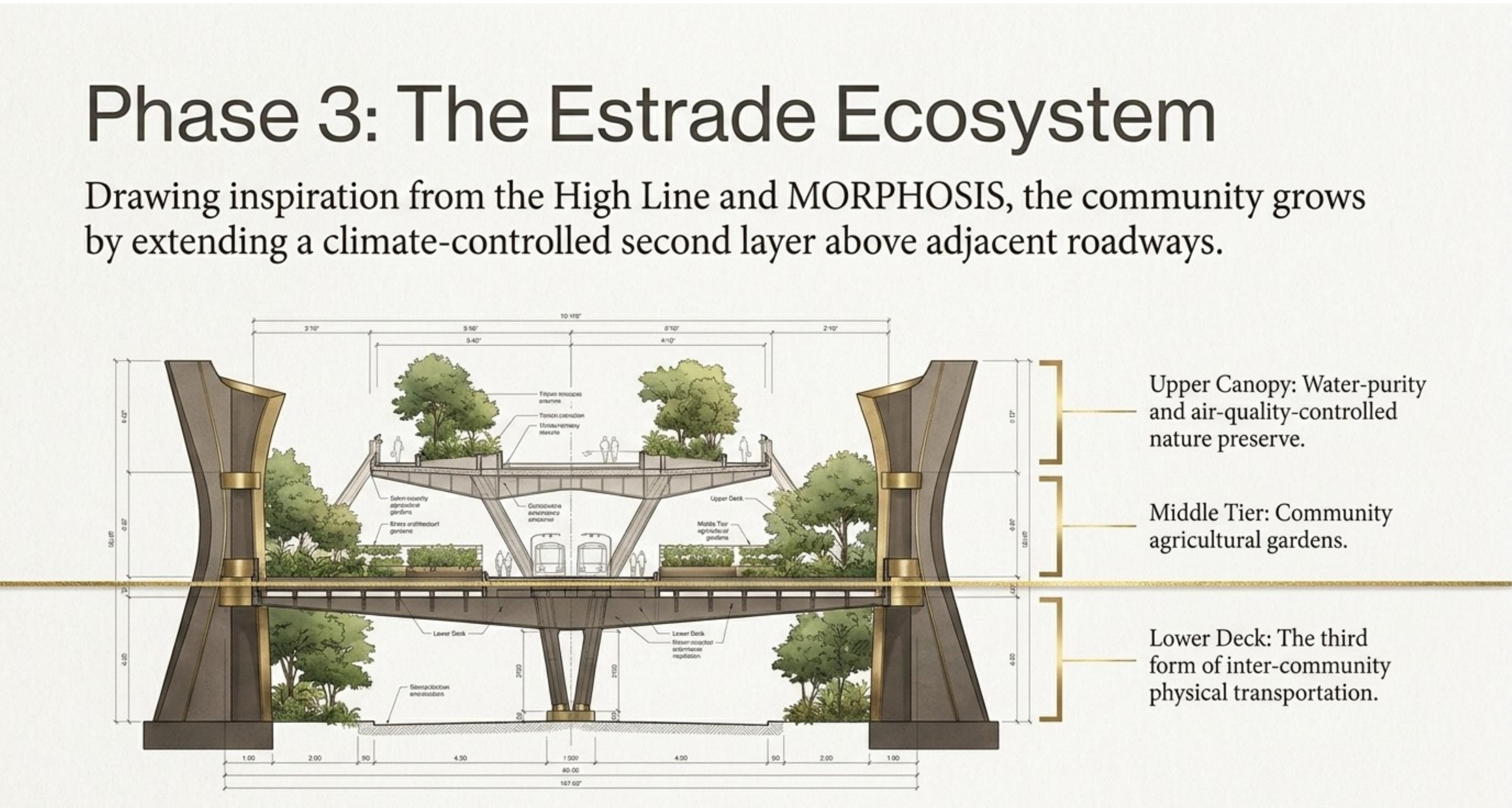 The Estrade architectural section drawing